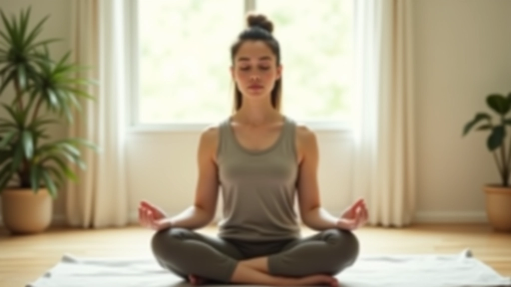 Silhouette of person meditating in peaceful room with soft natural light, calm zen environment, window in background